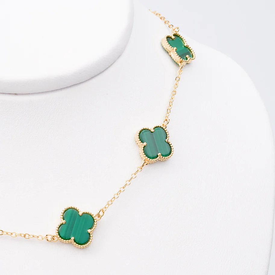 Combo Pulsera + Gargantilla Trébol Dorado