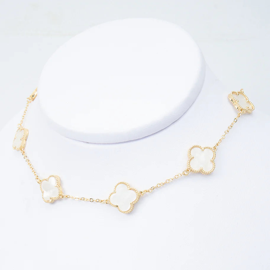 Combo Pulsera + Gargantilla Trébol Dorado
