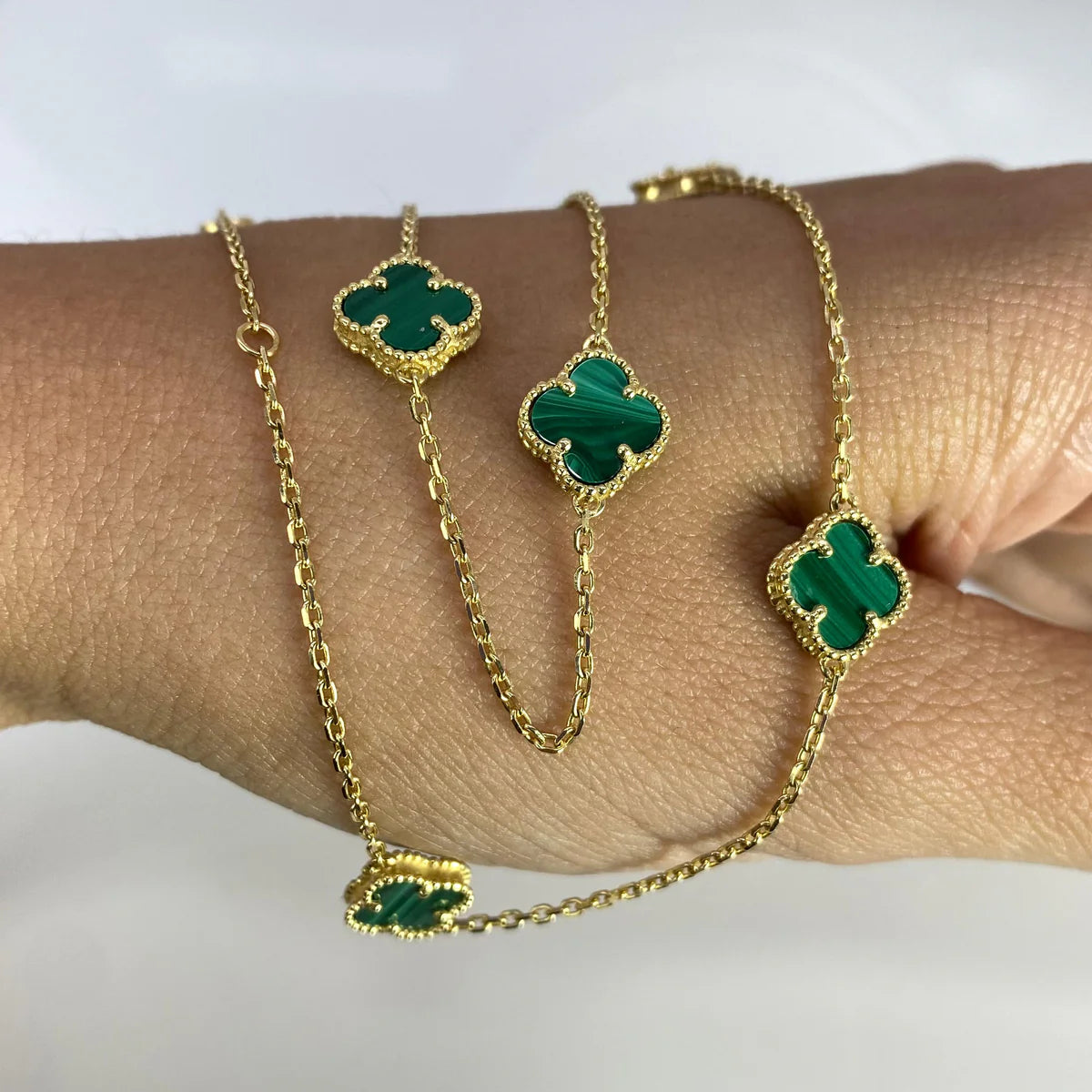 Combo Pulsera + Gargantilla Trébol Dorado
