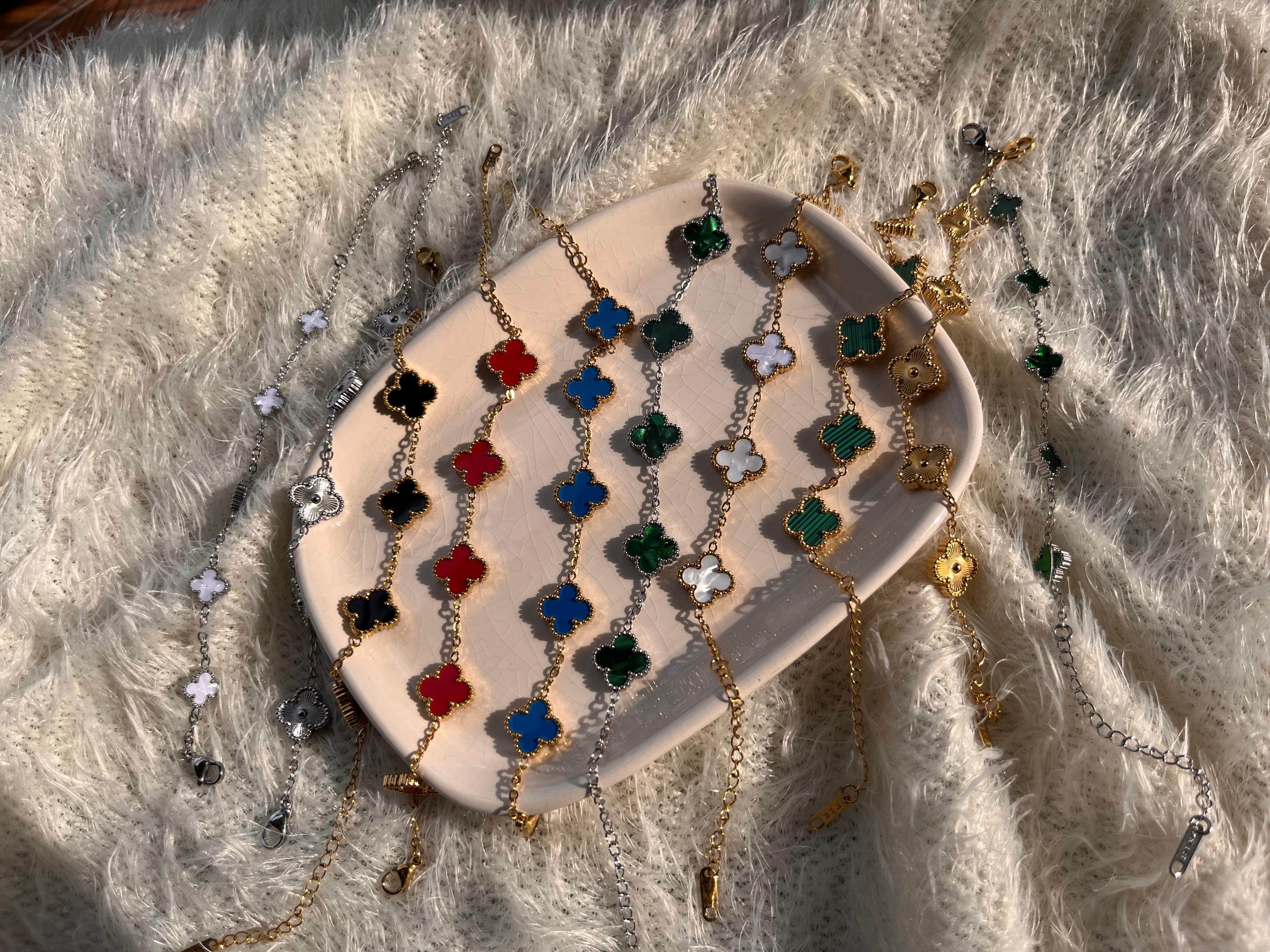 Combo Pulsera + Gargantilla Trébol Dorado